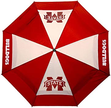 Team Golf NCAA 62" Golf Umbrella with Protective Sheath, Double Canopy Wind Protection Design, Auto Open Button