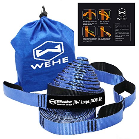 Hammock Straps Extra Strong & Lightweight,40 loops 2000LBS Breaking Strength,100% No Stretch Polyester,Tree Friendly,Quick&Easy Setup Best Suspension System