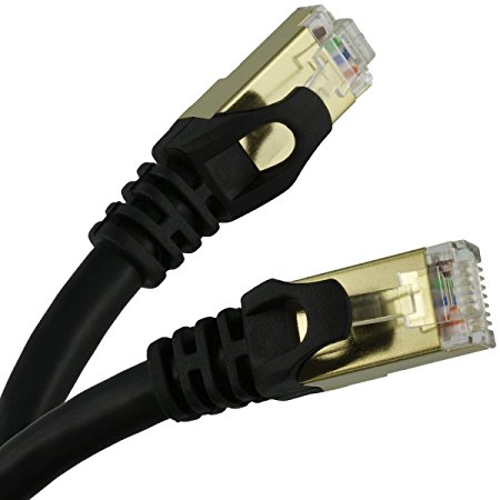 Network Cable Cat7 (15ft / 4.5m) - SSTP/RJ45 Ethernet Patch Cord - 10 Gigabit/Sec High Speed LAN & Broadband Internet, Network Connection and Networking with Computer, Modem, Router & Switch