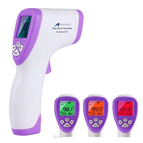 Meknic DT8806C Forehead Digital Thermometer Medical Grade Multi-function High Sensitivity Non-contact Digital Infrared, No Touch Instant Results Forehead Body Thermometer For Baby, Adults (Purple)