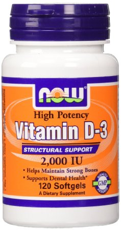 NOW Foods Vitamin D-3, 2,000 IU, 120 Softgels