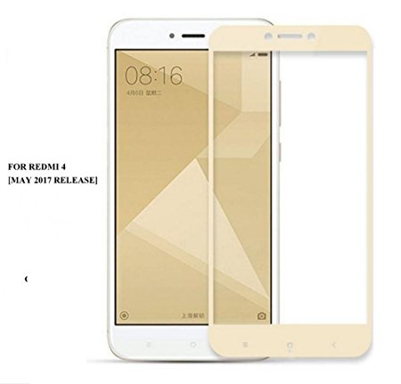 Chevron Full Screen Tempered Glass For Redmi 4 [May 2017 Launch]-Lux Gold