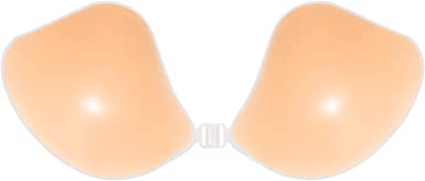 Niidor Adhesive Bra Sticky Strapless Backless Invisible Push up Silicone Bra for Women with Nipple Covers Nude (A Cup)