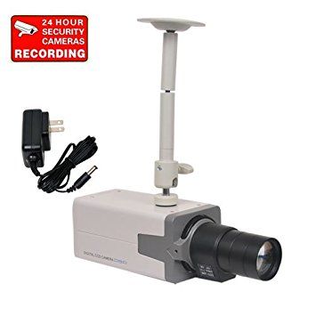 VideoSecu CCTV Surveillance Camera Built-in 1/3'' Sony Effio CCD 700TVL Zoom Security Camera with Power Supply, 6-60mm Varifocal Lens and Camera Bracket SC70 CSR