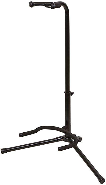 Monoprice Classic Single Guitar Stand - Black | 25-29 Inch Adjustable Neck, 20.5 Inch Base Span Compatible With All Standard Sized Guitars