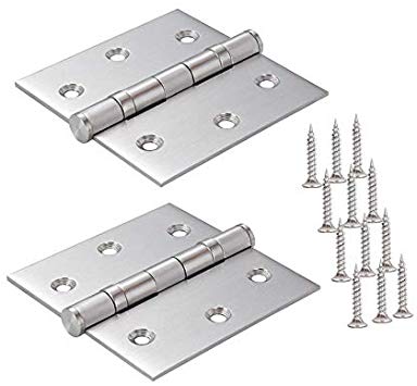 TPOHH Stainless Steel Hinges, 2-Pack 3.5" X 3.5" Brushed Nickel Door Hinge