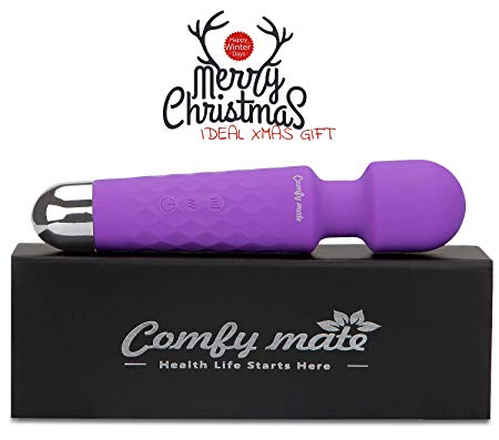 Extreme Power Vibrating Handheld Wand Massager with 20 Magic Vibration, Waterproof, Whisper Quiet, Cordless Mini for Back Neck Shoulder Body, Stress Relief Silicone, Perfect Gift for Women Men, Purple