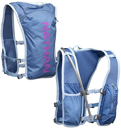 Nathan QuickStart Hydration Pack Running Vest. 4L Storage with 1.5L (1.5 Liter) Bladder Included. for Men and Women OSFM Adjustable Straps. Phone Holder Pockets, Zippers