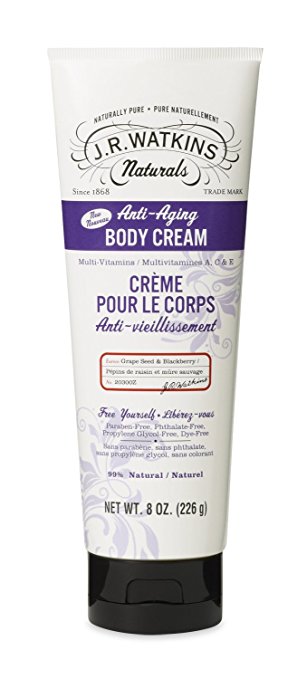 J.R. Watkins Natural Anti-Aging Body Cream, Grape Seed & Blackberry, 8 Ounce