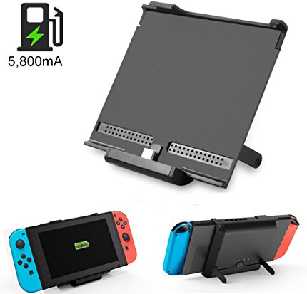 Battery Charger Case for Nintendo Switch,5800mAh Extended Travel Charge Stand Portable Battery Backup Power Bank for Switch 2017