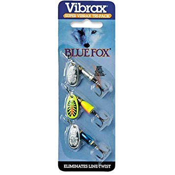 Blue  Fox 60-10-900IC Blue Fox Tri-Pack Contains 3 Each #1 Plain Super Vibrax, 42743