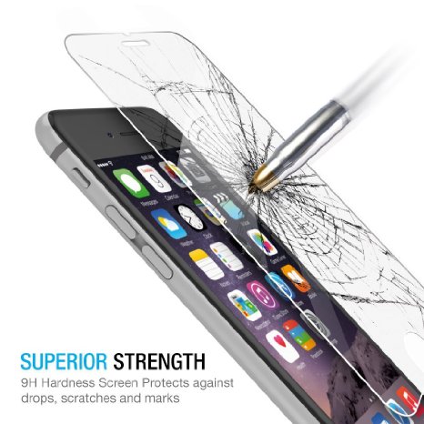 Phone 6 Plus, iPhone 6s Plus ZeroDamage® Tempered Glass Screen Protector .33m [Smooth Edge] Anti Fingerprint Shatterproof Anti-Scratch Fits Apple 6/6s Plus - SaharaCase® ...