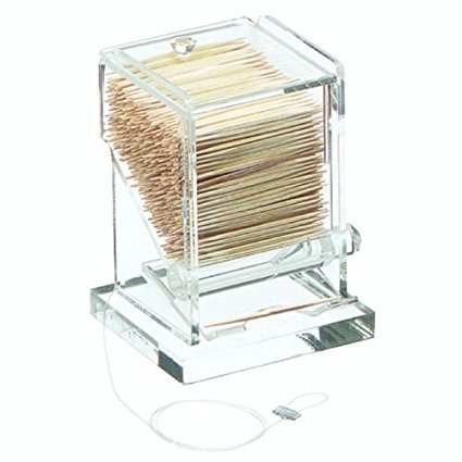 Carlisle TP10007 Acrylic Toothpick Dispenser, 5" x 3.04" x 3.16", Clear