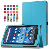 Fire 7 2015 Case - MoKo Slim Folding Cover for Amazon Fire Tablet 7 inch Display - 5th Generation 2015 Release Only Light BLUE