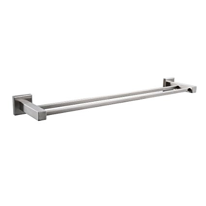 KES Bathroom Double Towel Bar Wall Mount Brushed Finish, SUS304 Stainless Steel, A21001-2