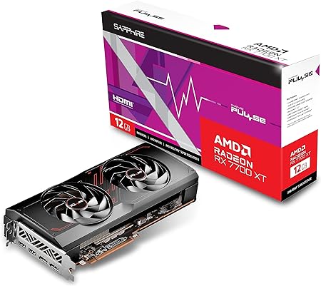 Sapphire 11335-04-20G Pulse AMD Radeon RX 7700 XT Gaming Graphics Card with 12GB GDDR6, AMD RDNA 3