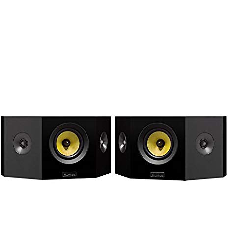 Fluance Signature Series Hi-Fi Bipolar Surround Sound Wide Dispersion Speakers for Home Theater (HFBP)- Natural Walnut