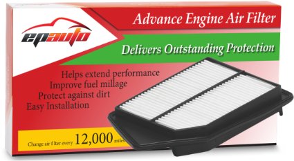 EPAuto GP476 CA11476 Honda  Acura Replacement Extra Guard Rigid Panel Engine Air Filter for Accord 2013-2014 TLX 2015 Suggest Replace with Cabin Air Filter with CP134 CF10134