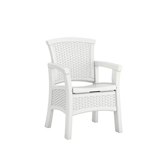 Suncast Elements BMDC1400WD Dining Chair with Storage, White