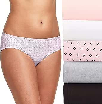 Hanes Ultimate Women's Hipster Panties 5-Pack, Moisture-Wicking Hipster Briefs, Hipster Underwear, 5-Pack (Colors May Vary)