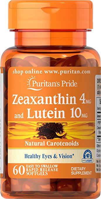 Puritan's Pride Zeaxanthin 4mg with Lutein 10mg-60 Softgels