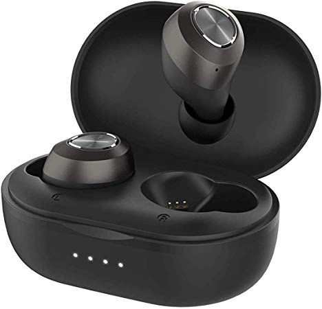 Lenovo HT10 True Wireless in-Ear Earbuds Earphones Headphones Bluetooth 5.0 in-Built Mic With Extra Bass Rated IPX5 Waterproof and Sweatproof (Black)