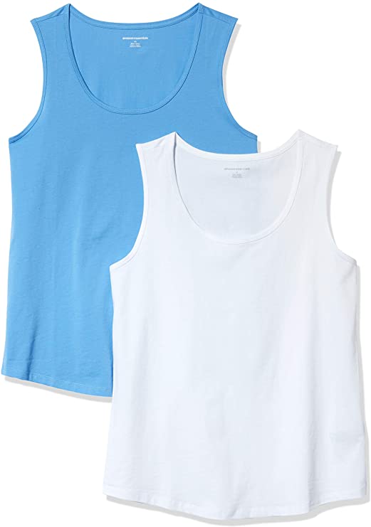 Amazon Essentials Women's 2-Pack Classic-Fit 100% Cotton Sleeveless Tank