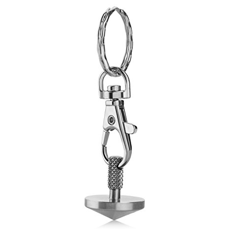 Portable Spinning Top, Precision Machined Stainless Steel, Long Time Rotation, Self-balancing, Quiet, Attached Keychain and Keyring, Toy Aim to Anxiety Reliever, Inception Fans, ADD, ADHD