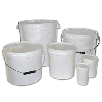 Multi-Purpose Plastic Storage Buckets 30 Litre with Lids | White x 100