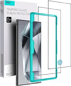 ESR for Samsung Galaxy S24 Ultra Screen Protector, 2 Pack Tempered Glass with Easy Installation Frame for Samsung Galaxy S24 Ultra, Military-Grade Protection, Ultra Tough, Scratch Resistant