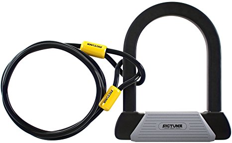SIGTUNA Bike locks - 16mm Heavy Duty Bicycle Lock with U Lock Shackle   1800mm braided Flex Cable Lock