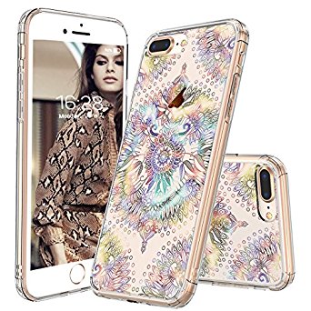 iPhone 8 Plus Case, Clear iPhone 7 Plus Case, MOSNOVO Gradient Ombre Mandala Printed Clear Design Transparent Plastic Case with TPU Bumper Case Cover for Apple iPhone 7 Plus / iPhone 8 Plus (5.5 Inch)