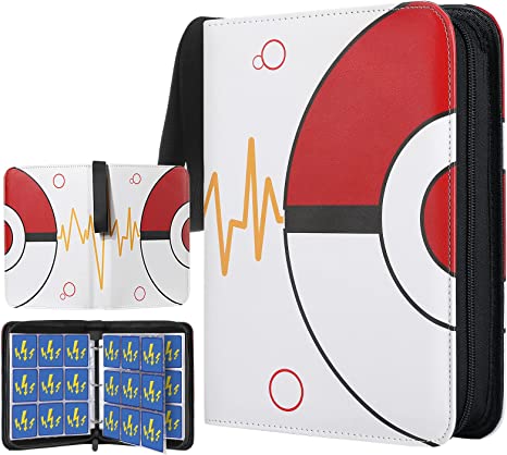 MoKo 9-Pocket 720 Trading Card Binder Album with Sleeves, 40 Pages Double Sided Collectible Card Carrying Case with Zipper for Sports Game Cards, Portable PU Loose-Leaf Trading Card Album