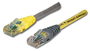 Belkin Cat5e Moulded UTP Crossover Cable (Yellow Cable with Grey Boot) 5m