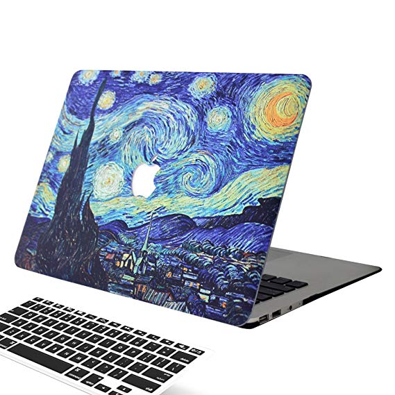 MacBook Pro 13 Case 2017/2016 Release A1706&A1708, [Starry Night] Soundmae Frosted Plastic Hard Shell Smooth Case&Keyboard Cover for MacBook Pro 13 Inch with/without Touch Bar&Touch ID, Night