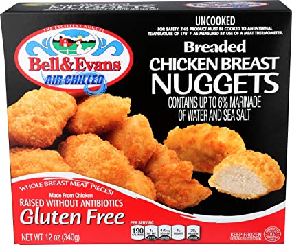 Bell & Evans, Gluten Free Chicken Nuggets (Raised without Antibiotics), 12 oz (Frozen)
