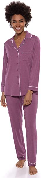 Women's Button-Up Long Sleeve Pajamas - Sleepwear Set by Texere (Classicomfort)