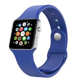 Apple Watch Band MoKo Soft Silicone Replacement Sport Band for 42mm Apple Watch Models Royal BLUE 3 Pieces of Bands Included for 2 Lengths Not Fit 38mm version 2015