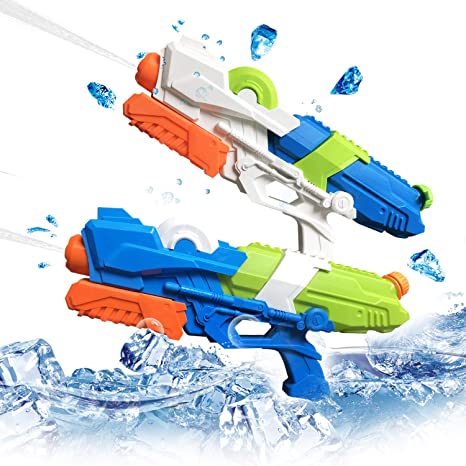 Super Soaker Water Gun for Kids, 2 Pack Super Squirt Guns Water Blaster 750CC High Capacity & 32 Feet Shooting Range, Outdoor Swimming Pool Beach Sand Summer Party Favors Water Fighting Play Toys Gift
