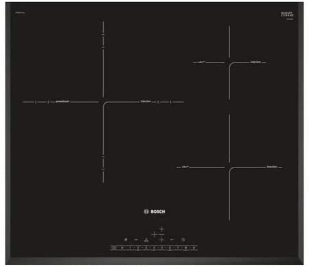 Bosch Serie 6 PID651FC1E - Placa de inducción, 60 cm, 17 niveles de potencia, 3 zonas de cocción, Zona 32 cm, Ser. Línea, PerfectFry, Negro