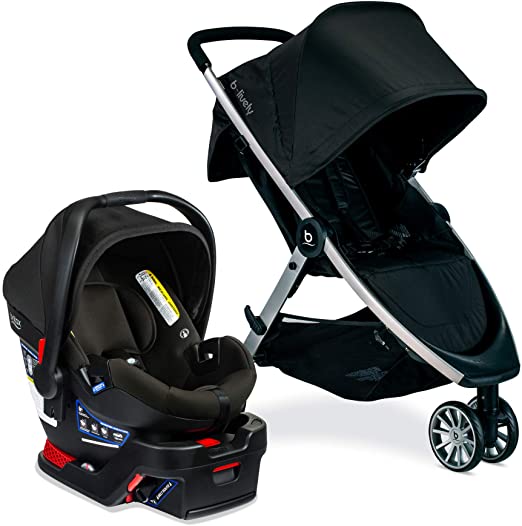 Britax USA USA B-Lively & B-Safe Gen2 Travel System Eclipse Black Safewash