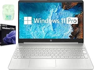 HP Laptop, 15.6" Business & Student Laptop Computer, Windows 11 Pro Laptop 40GB RAM 1TB SSD, AMD Ryzen 3 Quad-Core Processor, HD LED Display, SD Card Reader, Plusera Earphone, Natural Silver