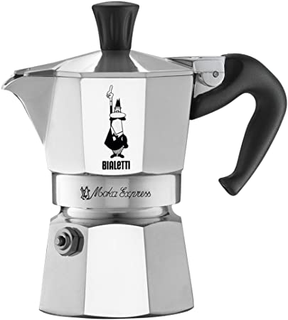 Bialetti Express Moka Pot, 1-Cup, Aluminum Silver