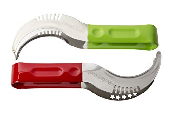Watermelon Slicer And Corer Stainless Steel - 2 Pack With Comfort PVC Grip Handles for any Kitchen , Neat And Easy With Juicy Slices Of Watermelon