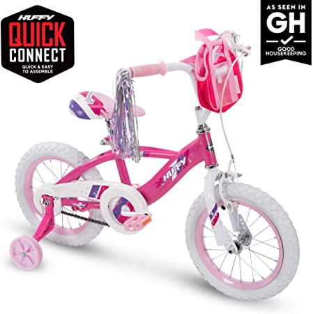 Huffy Kid Bike Quick Connect Assembly Glimmer 14 inch, Pink