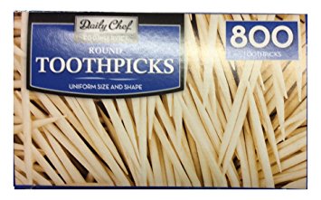 Bakers & Chefs Round Toothpicks, 4 per 800 Count