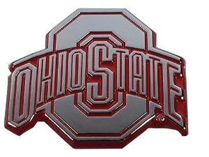 The Ohio State University Buckeyes METAL Auto Emblem with Red Trim