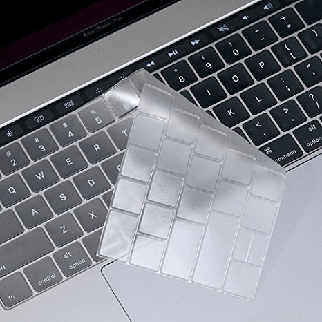 ProElife Ultra Thin Soft TPU Clear Keyboard Cover Skin for MacBook Pro 13" MacBookPro 15"(with Multi-Touch Bar and Retina A1706/A1707) (1 pcs keyboard cover, TPU-Clear)