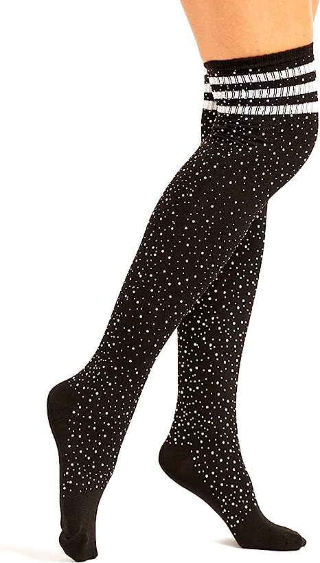 Over Knee Socks Women's Sparkle Rhinestone Stocking Long Casual Socks glitter High Boot Socks