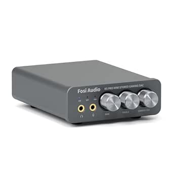 Fosi Audio K5 Pro Amplificateur Casque USB C DAC HiFi, Entrées USB/Optique/Coaxiale/Microphone vers Sortie AUX/RCA 3,5 mm, Ampli DAC de jeu Haute Résolution pour PS5/PC/MAC/Haut-Parleurs Actifs